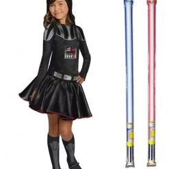 Star Wars Costume Child Darth Vader Dress - WITH X2 FREE LIGHTSABERS