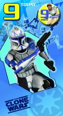 Star Wars Greeting Cards - 232 X 128mm - Clone Wars - Age 9 Badged - SW344/2