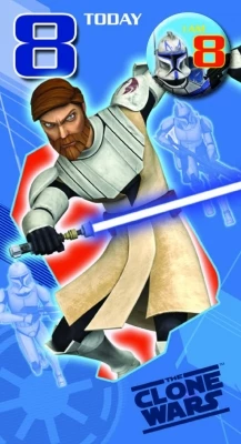 Star Wars Greeting Cards - 232 X 128mm - Clone Wars - Age 8 Badged - SW343/2