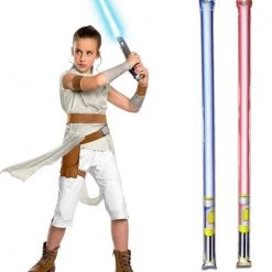 Star Wars Costume Child - The Rise Of Skywalker - Rey - WITH X2 FREE LIGHTSABERS