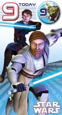 Star Wars Greeting Cards - 232 X 128mm - Clone Wars - Age 9 Badged - SW344/1