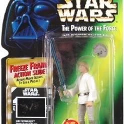 Star Wars Action Figure - Luke Skywalker With Blast Shield Helmet And Lightsaber - Freeze Frame Action Slide