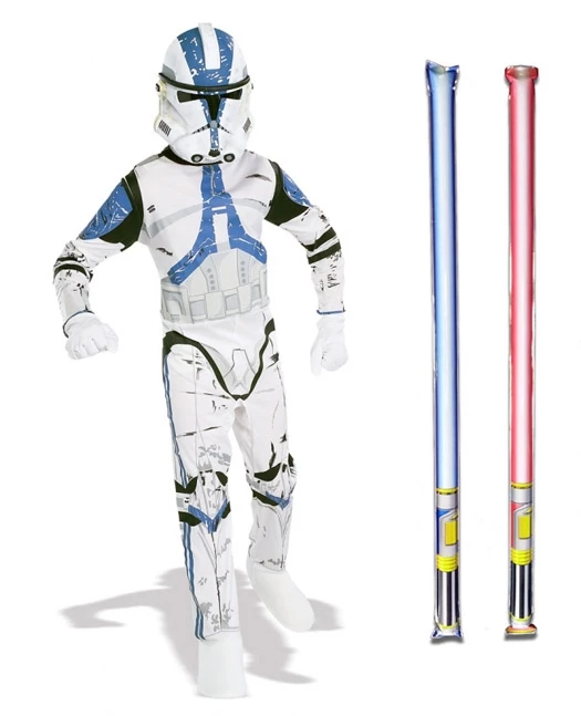 Star Wars Costume Basic Child - Clone Trooper Episode 3 - WITH X2 FREE LIGHTSABERS