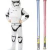 Star Wars Costume Deluxe Child - First Order Stormtrooper The Force Awakens - WITH X2 FREE LIGHTSABERS