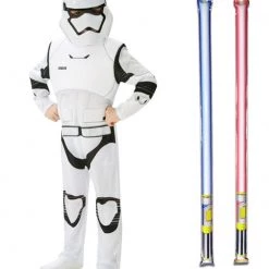 Star Wars Costume Deluxe Child - First Order Stormtrooper The Force Awakens - WITH X2 FREE LIGHTSABERS