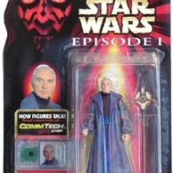 Star Wars Action Figure - Chancellor Valorum With Ceremonial Staff - CommTech Chip