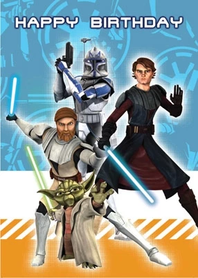 Star Wars Greeting Cards - 178 X 128mm - Clone Wars - Birthday - SW358