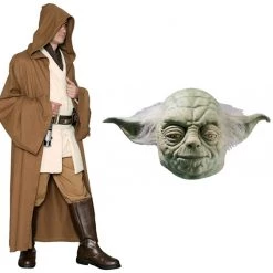 Star Wars Costume Adult - Light Brown Robe And Yoda Mask