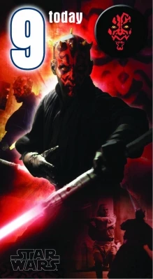 Star Wars Greeting Cards - 232 X 128mm - Star Wars - Age 9 Badged - SW304/2