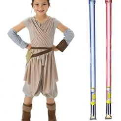 Star Wars Costume Deluxe Child - Rey The Force Awakens - WITH X2 FREE LIGHTSABERS