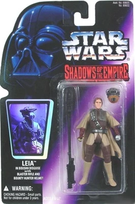Star Wars Action Figure - Leia In Boushh Disguise With Blaster Rifle And Bounty Hunter Helmet - Shadows Of The Empire