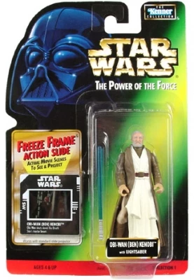 Star Wars Action Figure - Obi Wan (Ben) Kenobi With Lightsaber - Freeze Frame Action Slide