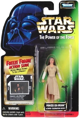 Star Wars Action Figure - Princess Leia Organa In Ewok Celebration Outfit - Freeze Frame Action Slide